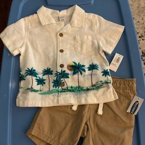 Baby Boy Hawaiian Shirt and Shorts